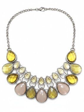 Stephan & Co Women's Statement Silver Plated Bib Necklace NWT